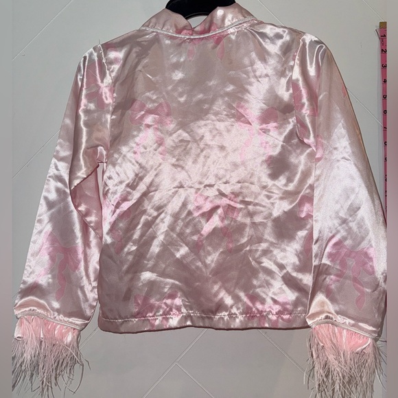 Sold Out LOLA & THE BOYS PRETTY IN BOWS SILK PAJAMA Top Size: 6 Like New - Picture 7 of 7